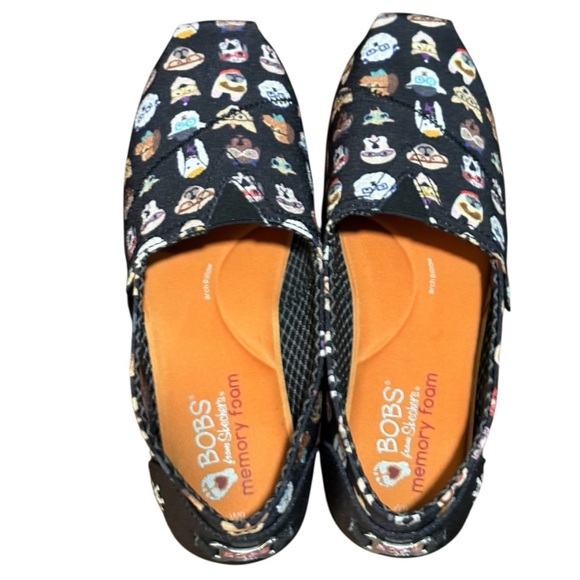 Skechers Bobs Plush Pup Smarts Dog Print Slip On Flats Shoes Size 9 - Picture 4 of 6